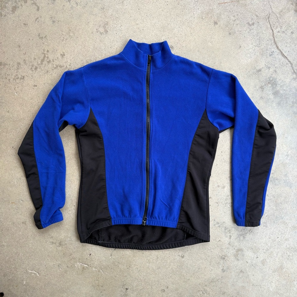 VTG Bellwether Cycling Full Zip Sweater Men's Medium Blue Black Made in USA